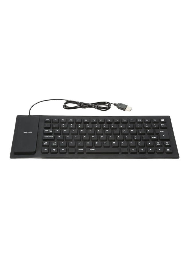 85 Keys Foldable Flexible Rollup USB Wired Keyboard Black - Image 1