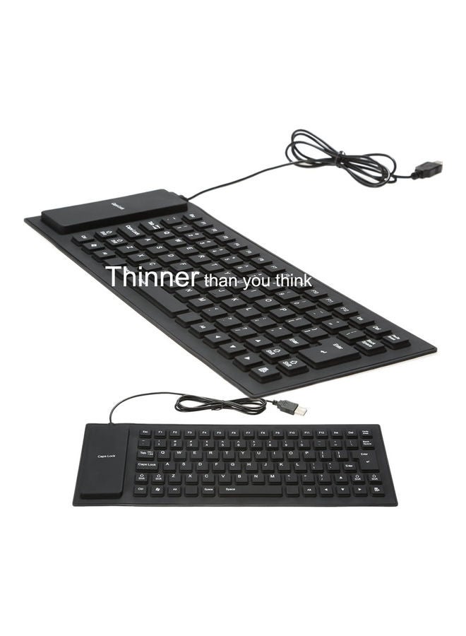 85 Keys Foldable Flexible Rollup USB Wired Keyboard Black - Image 2