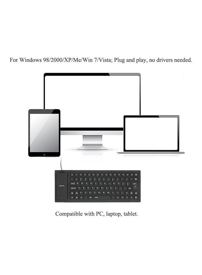 85 Keys Foldable Flexible Rollup USB Wired Keyboard Black - Image 4