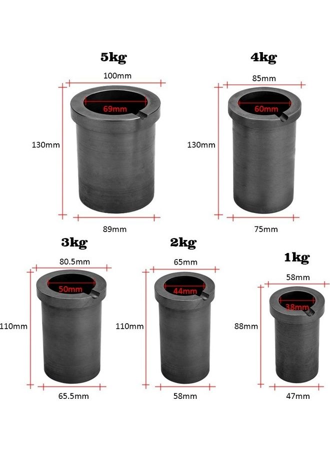 High-purity Melting Graphite Crucible for Gold and Silver Metal Smelting Tools Black - Image 2