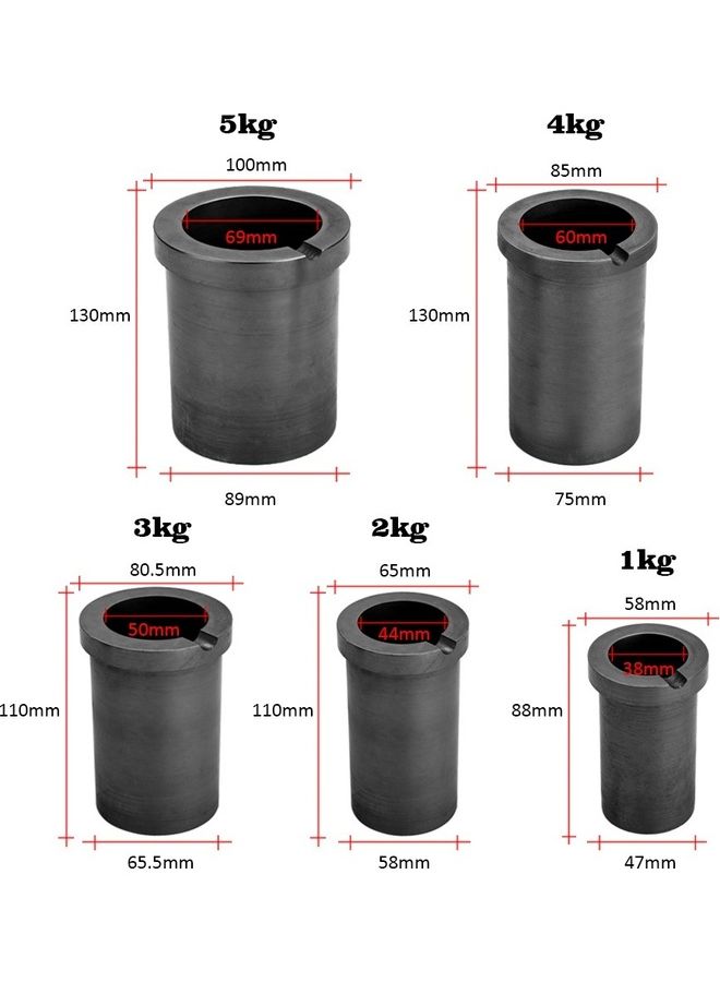 Generic - High-purity Melting Graphite Crucible for High-temperature Gold and Silver Metal Melting Tool Black - Image 1