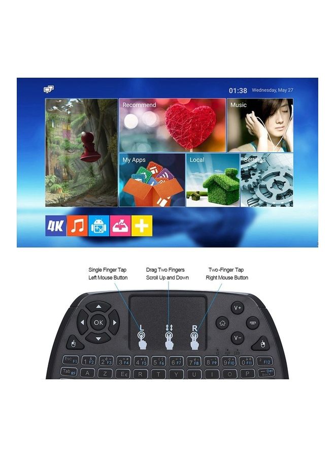 Generic - French Version Backlit Wireless Keyboard Black - Image 1