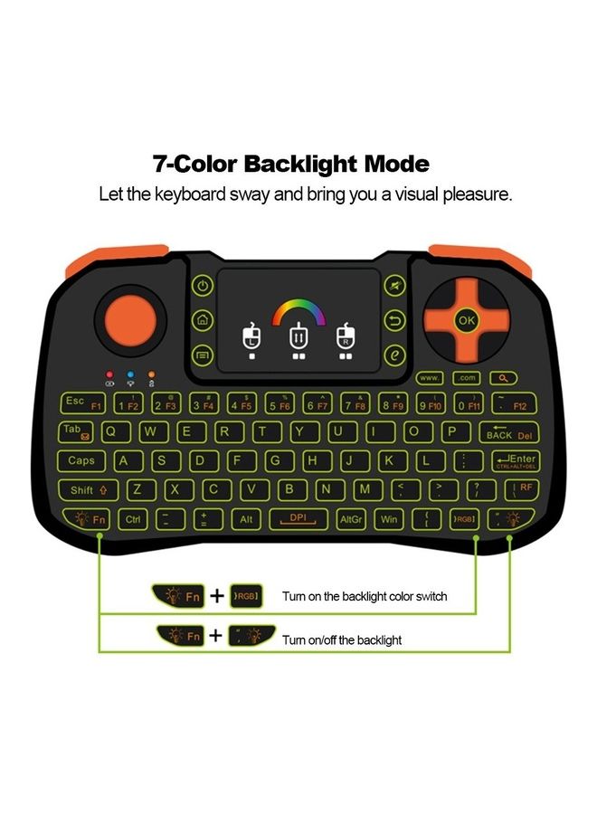 2.4GHz Wireless Touchpad Keyboard Mouse Multicolour - Image 3