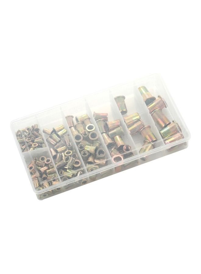 Generic 165-Piece Mixed Zinc Plated Carbon Steel Rivet Nut Kit Multicolour  - Image 1