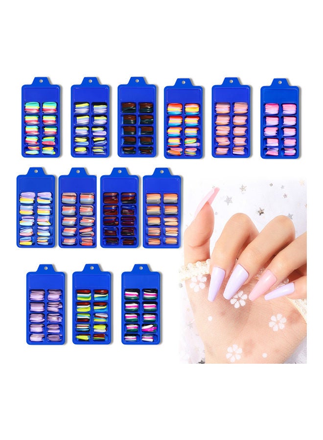 أطراف أظافر اصطناعيّة من الأكريليك من 100 قطعة متعدد الألوان - Image 3