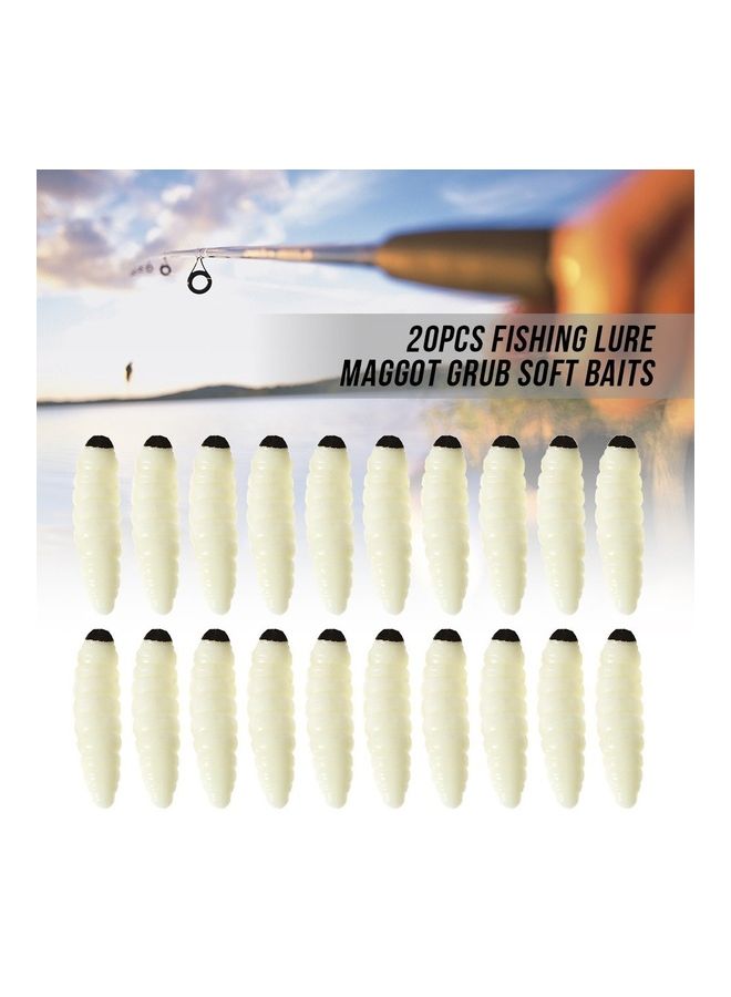 Generic 20-Piece Fishing Lure Maggot Grub Soft  Worms Baits - Image 5