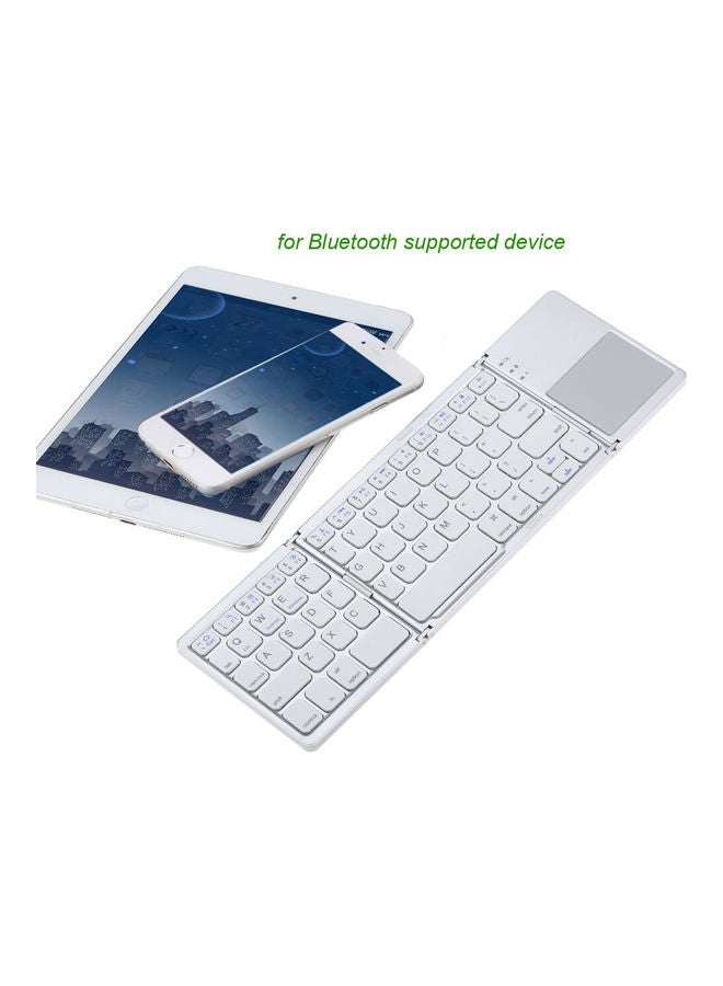 Portable Mini Ultra Slim Thin Foldable Bluetooth Keyboard Silver - Image 4