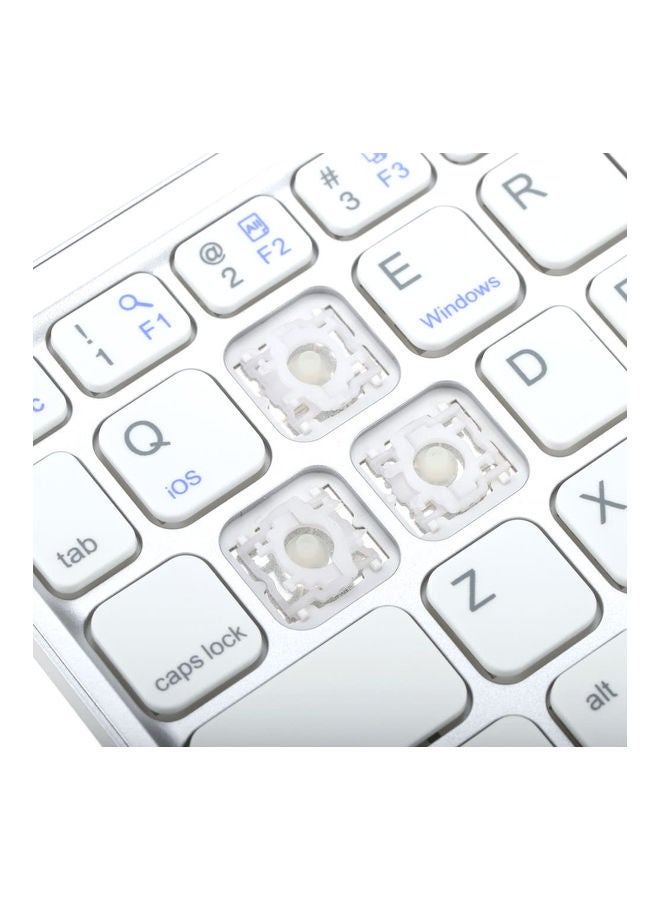 Portable Mini Ultra Slim Thin Foldable Bluetooth Keyboard Silver - Image 5