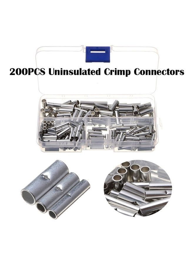 200-Piece Box Non-Insulated  Connectors  with Storage Case Silver  - Image 2