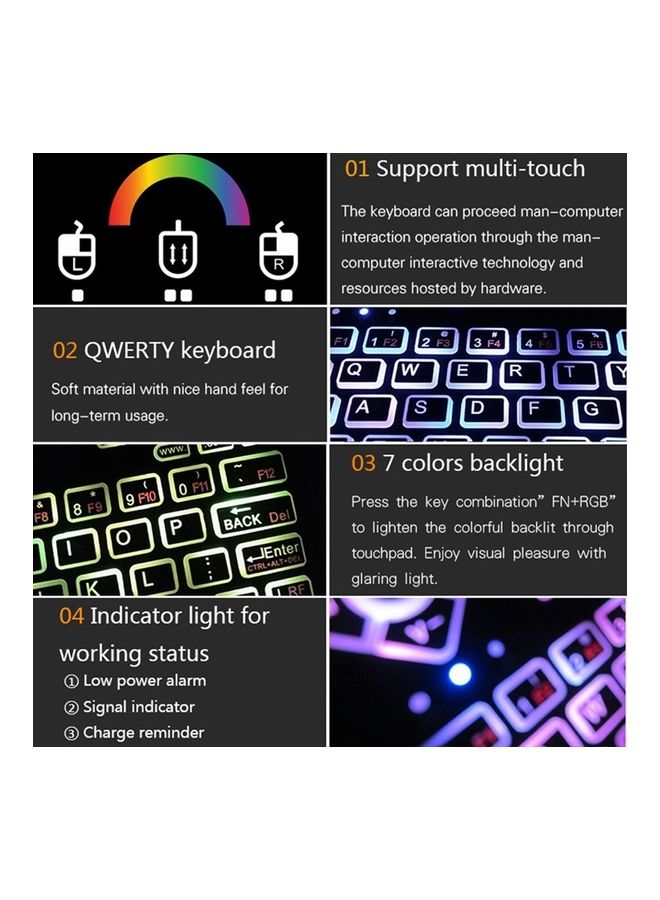 2.4G Wireless Mouse Combo Keyboard Black - Image 2