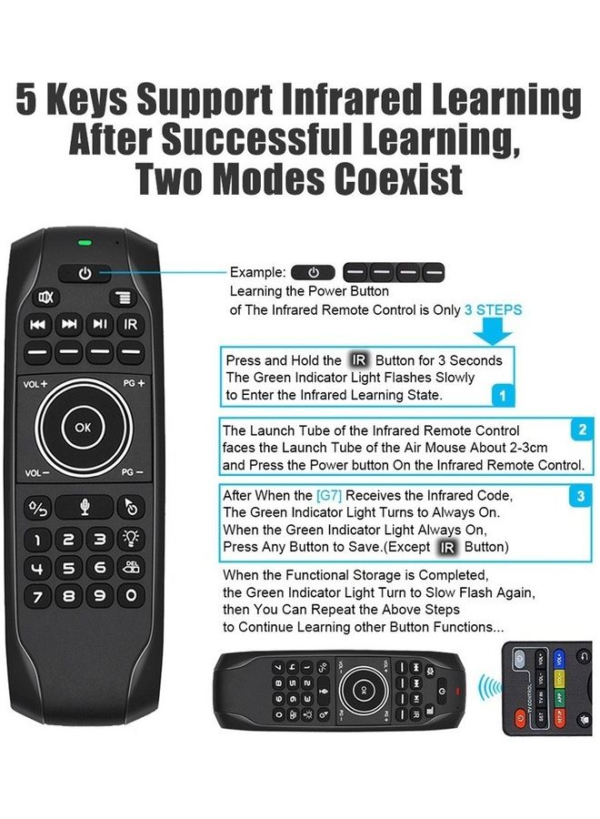 Mini Wireless Keyboard Air Mouse Black - Image 3