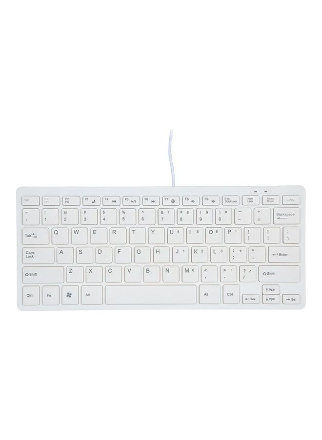 USB Mini Keyboard With Button White - Image 2