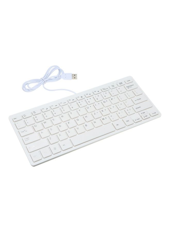USB Mini Keyboard With Button White - Image 3