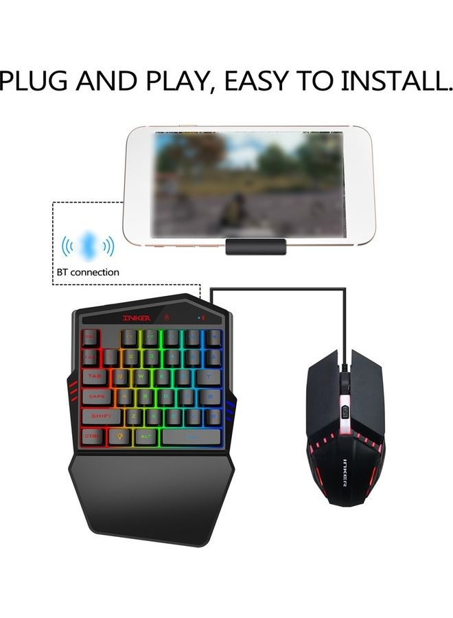 35 Buttons Gaming Keyboard Mechanical Keyboard And Mouse Kit