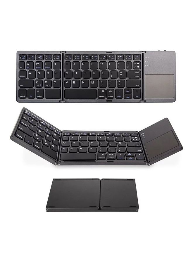 Folding Wireless Bluetooth Keyboard Grey - Image 1
