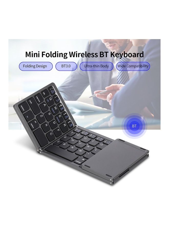 Folding Wireless Bluetooth Keyboard Grey - Image 3