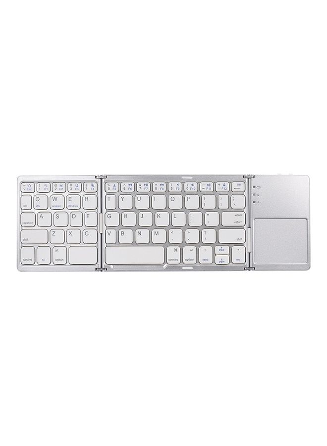 Folding Wireless Bluetooth Keyboard Silver - Image 2