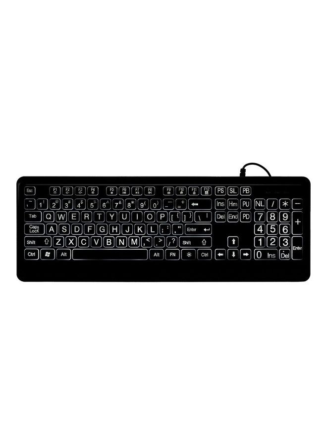 Wired Large Print Keyboard Black - Image 1