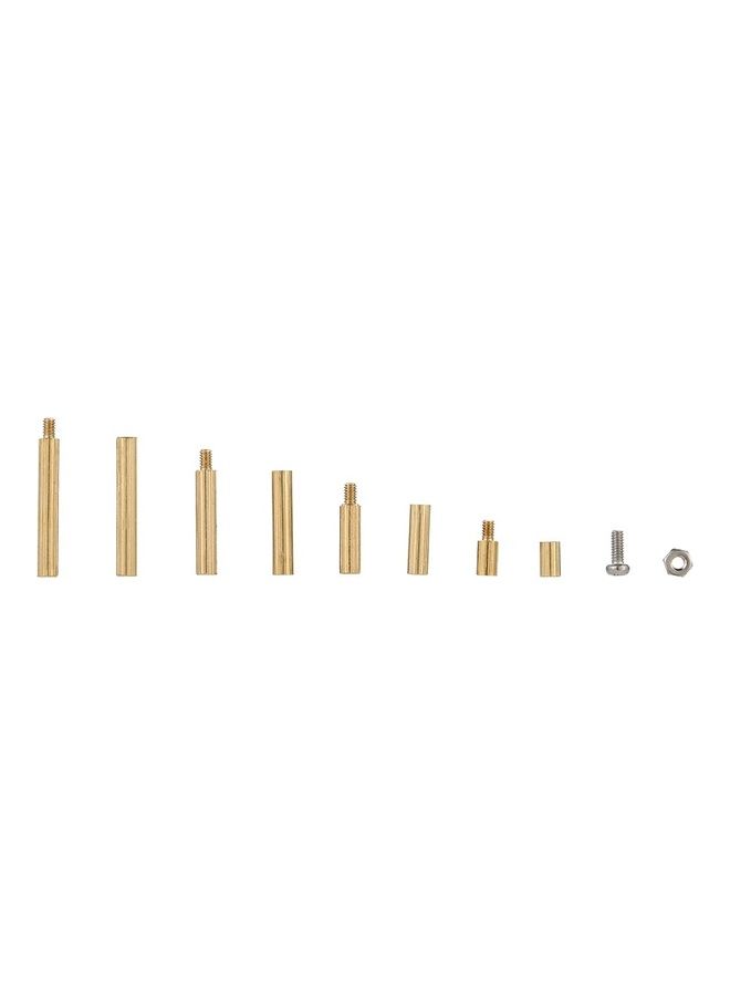 Spacing M3/M2 Screw Cylindrical Brass Threaded Pillar PCB Hex Standoff Spacer Male to Female DIY Set Stainless Steel Nut Assortment Mounting Hardware Kit Golden/Silver  - Image 3