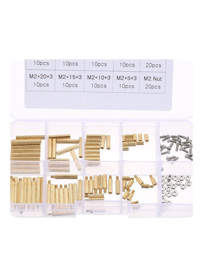 Spacing M3/M2 Screw Cylindrical Brass Threaded Pillar PCB Hex Standoff Spacer Male to Female DIY Set Stainless Steel Nut Assortment Mounting Hardware Kit Golden/Silver  - Image 5