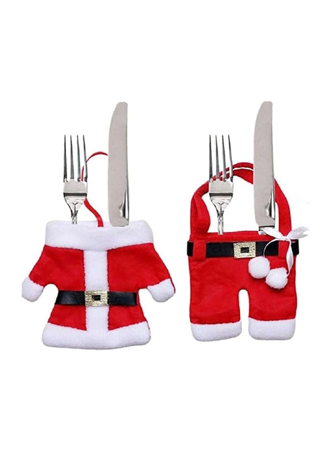 Santa Suit Silverware Holder Red/White