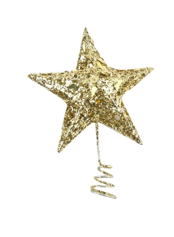 Tree Top Decoration Glitter Star Gold 20cm