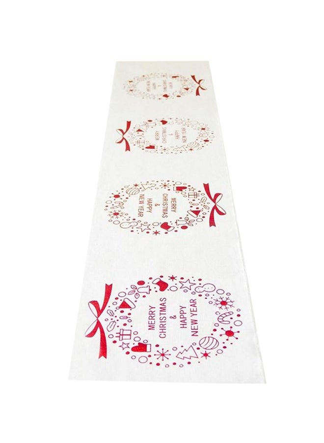 Linen Printed Tablecloth White 270x28 cm