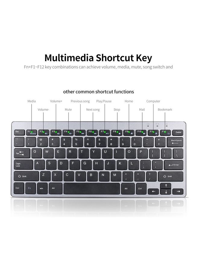 2.4G Keyboard Ultra Thin Mini Wireless Keyboard Multicolour - Image 3