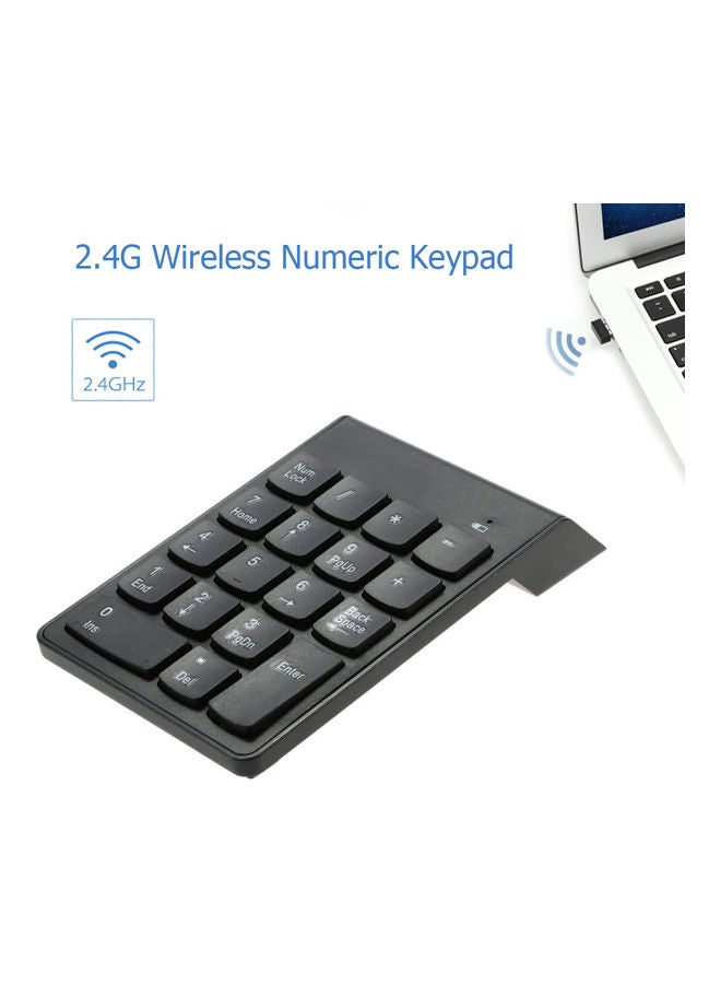 ماركة غير محددة - لوحة أرقام لاسلكية مزودة بلوحة مفاتيح رقمية بمنفذ USB وتردد 2.4 جيجاهرتز لون أسود - Image 1