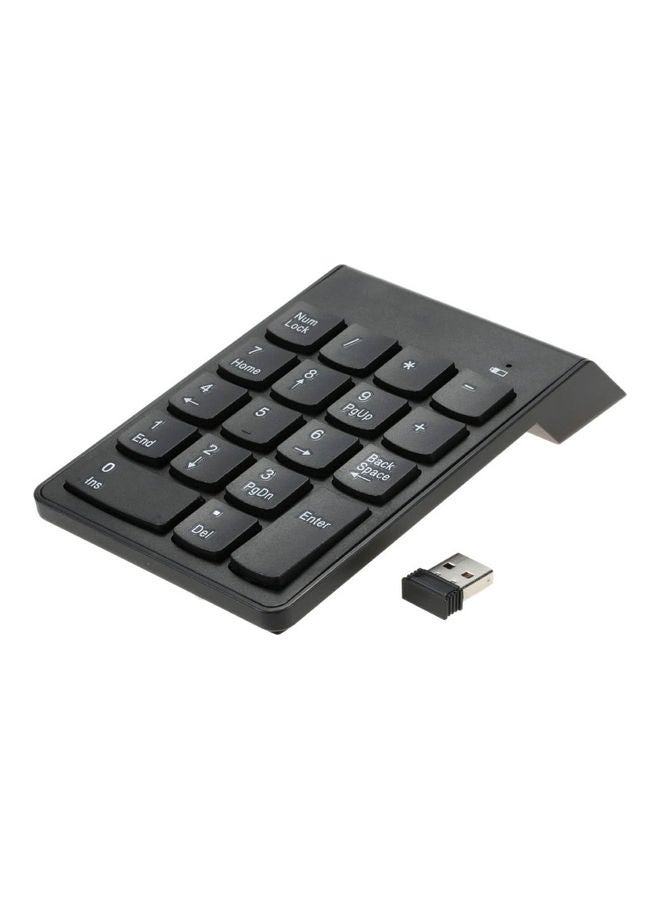ماركة غير محددة - لوحة أرقام لاسلكية مزودة بلوحة مفاتيح رقمية بمنفذ USB وتردد 2.4 جيجاهرتز لون أسود - Image 1