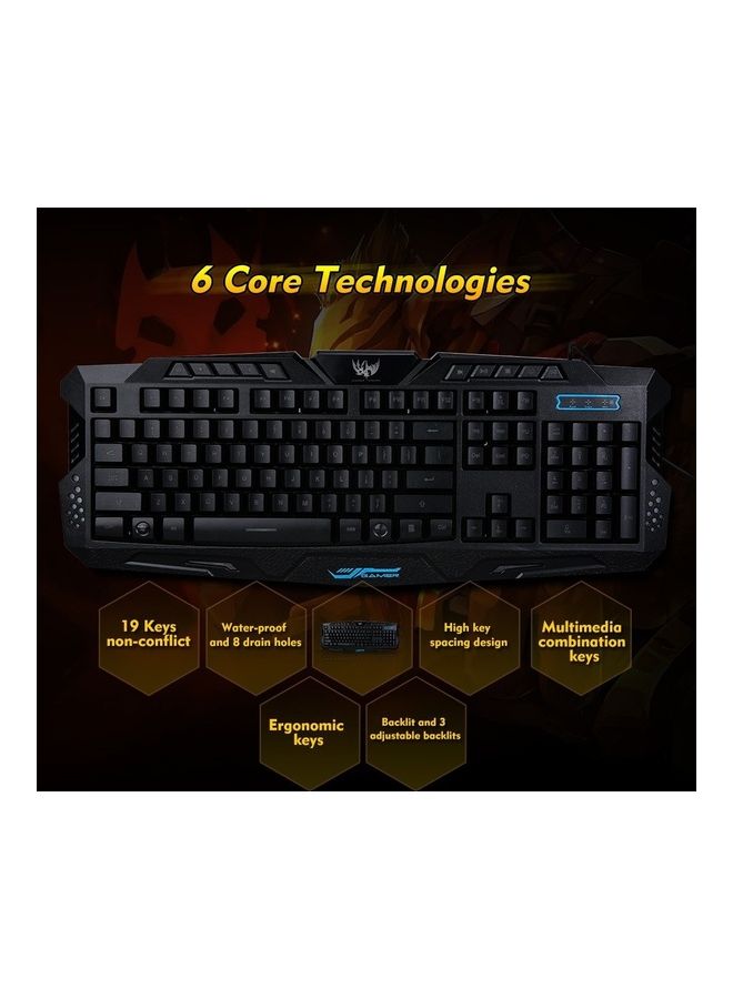 USB Waterproof Gaming Keyboard Black - Image 5