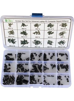 300-Pieces  Screws Box for Universal Laptop  Computer Repair Kit Black