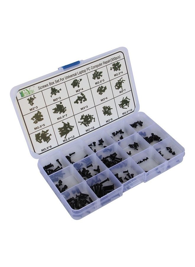 Generic - 300-Pieces  Screws Box for Universal Laptop  Computer Repair Kit Black - Image 1