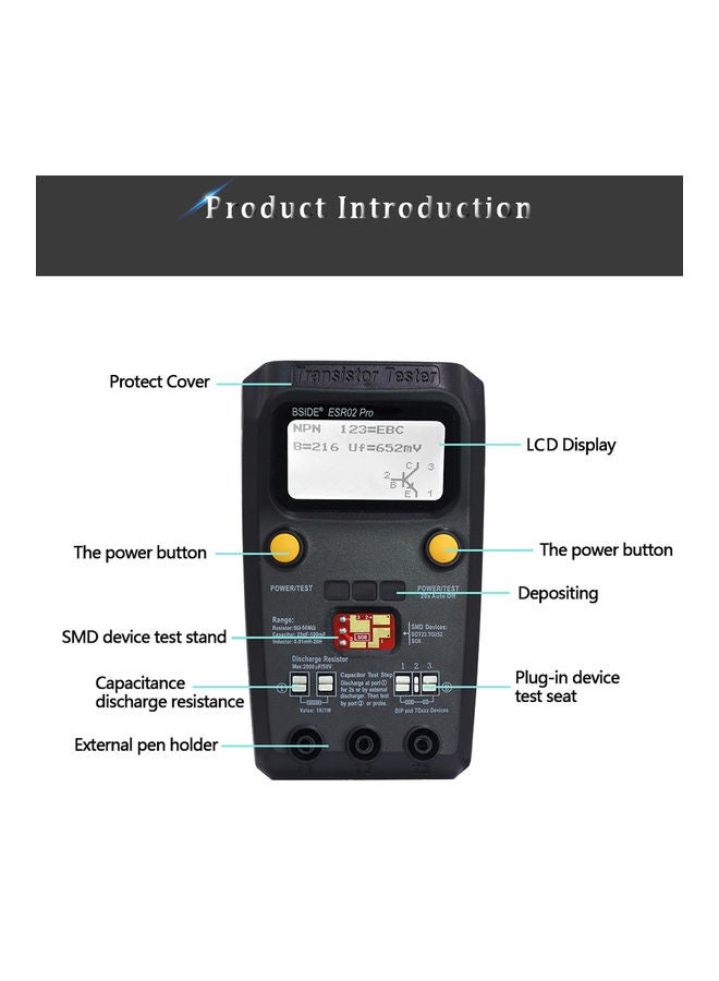 BSIDE Detection Transistor Tester Multicolour - Image 5