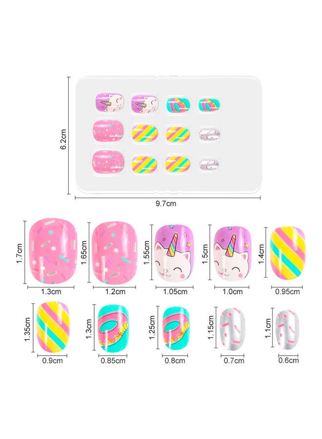 84-Piece Cute Design False Nail Tip Multicolour