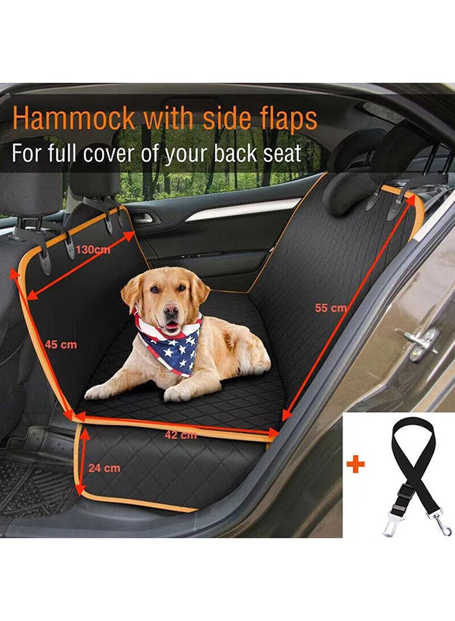 Generic Dog Back Seat Cover Protector Orange/Black 50x3x32cm  - Image 3