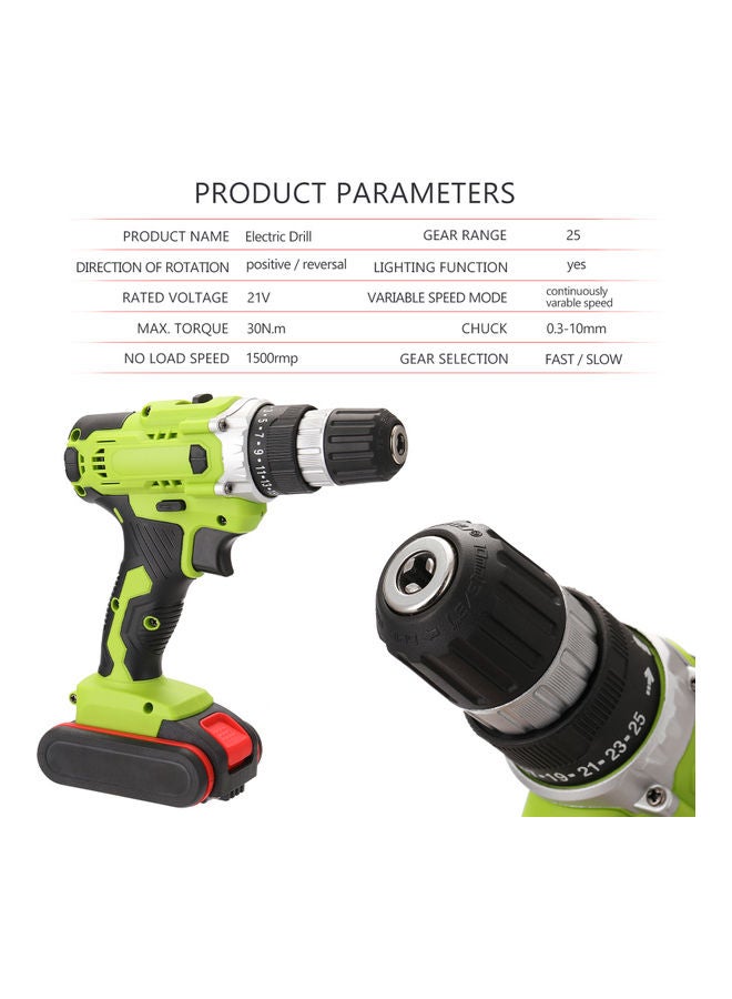 Generic 21V Multifunctional  Electric Drill Green  - Image 5