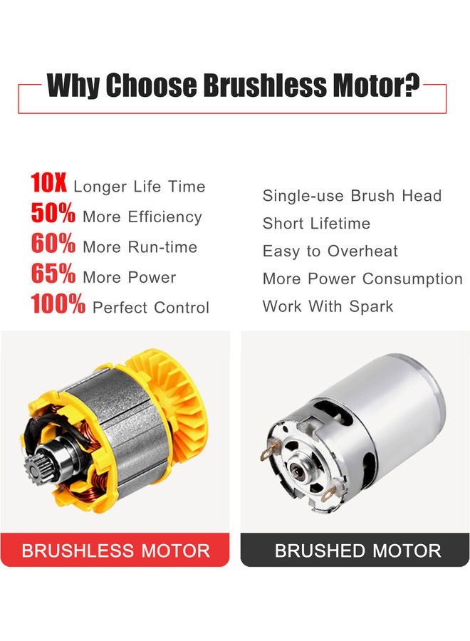 طقم مفتاح ربط صدمي لاسلكي لون أسود - Image 2