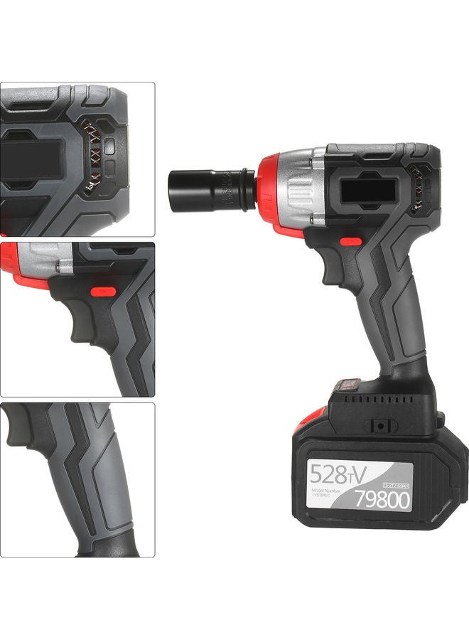 طقم مفتاح ربط صدمي لاسلكي لون أسود - Image 4