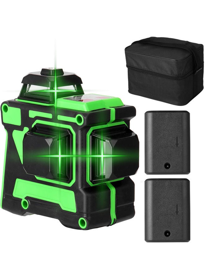 KKmoon - 12-Lines Multifunctional 3D Laser Level Tool Kit Green/Black - Image 1