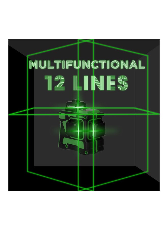 KKmoon - 12-Lines Multifunctional 3D Laser Level Tool Kit Green/Black - Image 1