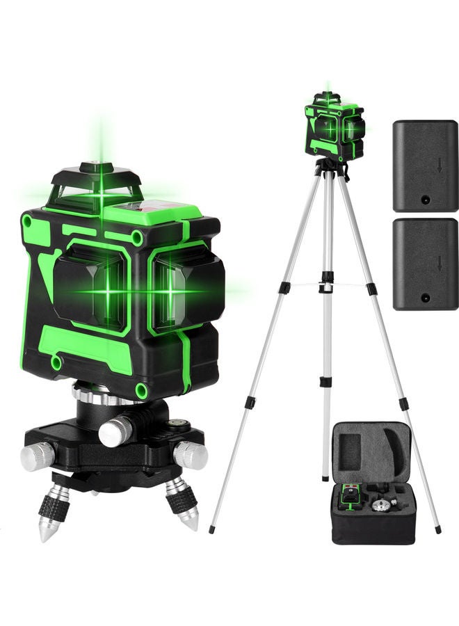 Generic - Multifunctional 12 Lines Laser Level Measuring  Tool Black/Green - Image 1