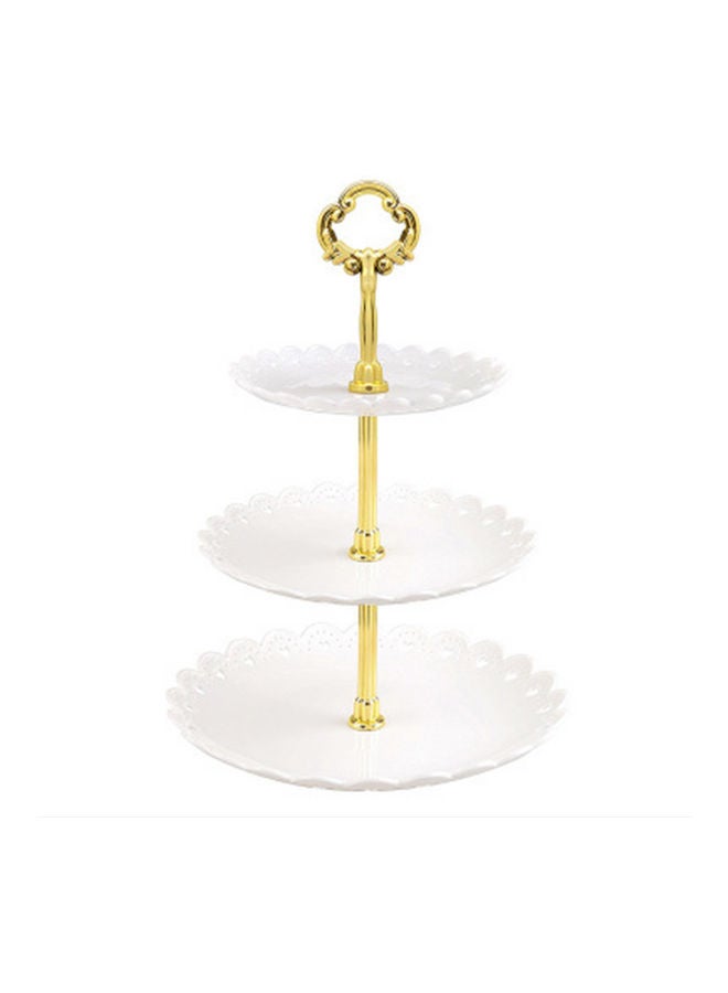 3-Tier Cupcake Stand White/Gold 31x15x22cm