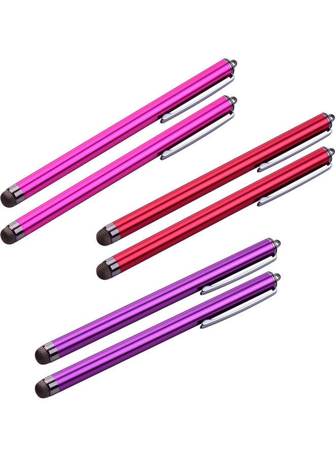 6-Piece Universal 2 In 1 Touchscreen Stylus Pens Multicolour - Image 1