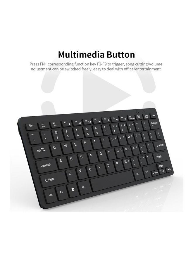 78-key USB Powered Wired Mini Keyboard Black - Image 4