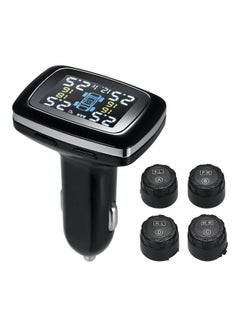 5-Piece Wireless Tire Pressure Monitoring System Digital LCD Display With 4 External Sensors