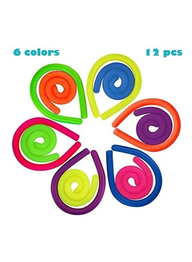 Set Of 12 Colorful Sensory Fidget Stretchy Strings  - Image 2