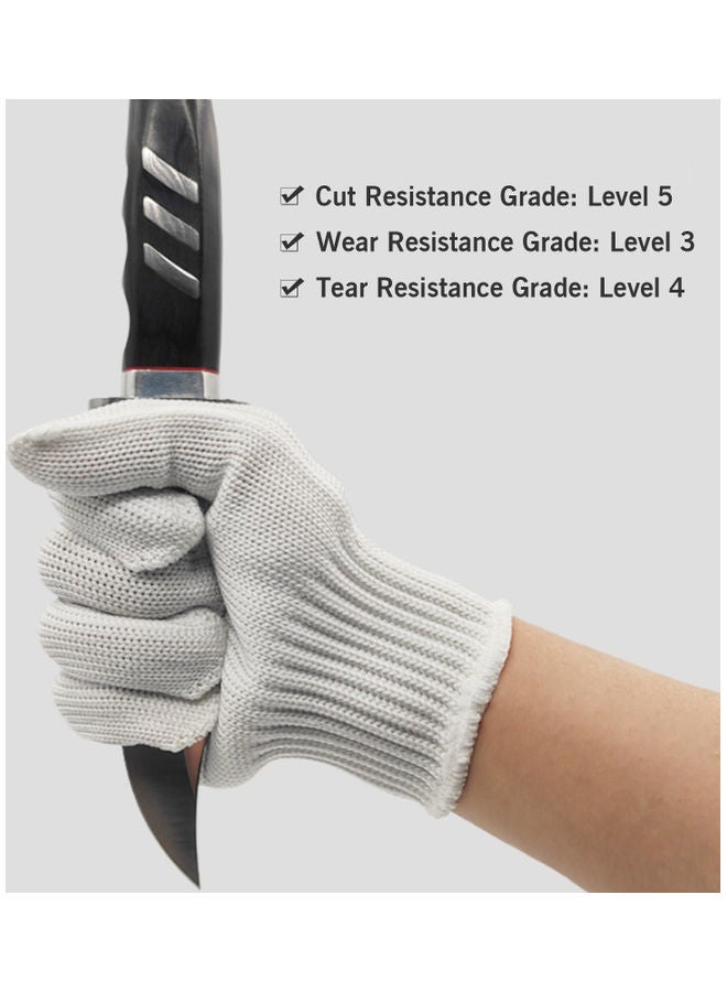 مجموعة قفازات مضادة للقطع مكونة من قطعتين أبيض - Image 2