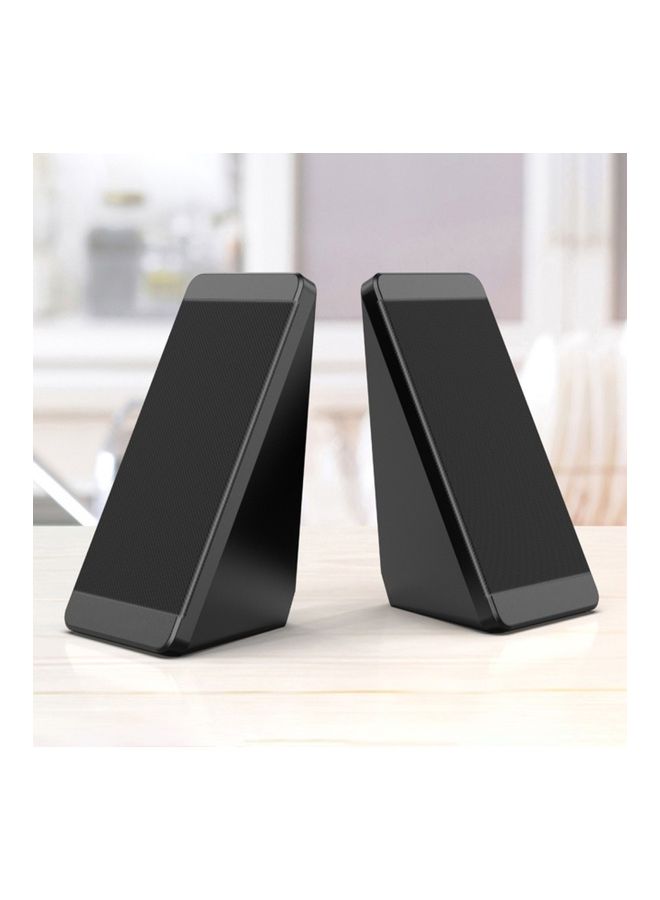 مكبرات صوت سلكية لأجهزة اللابتوب من قطعتين لون أسود - Image 2