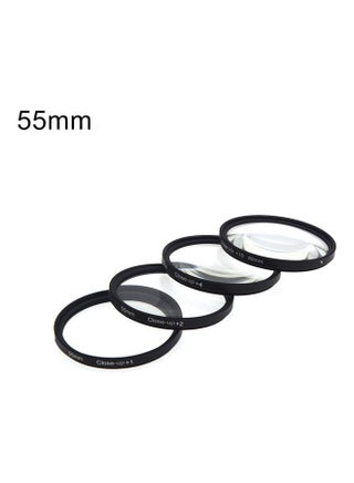 4-Piece Optical Glass Close-up Filters for SLR Camera Black/Clear - v1626947248/N49369730A_1